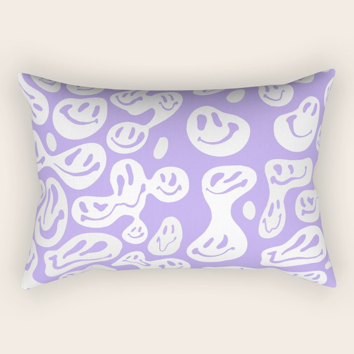 Pastel Purple Dripping Smiley Rectangular Pillow Gallery Image 2