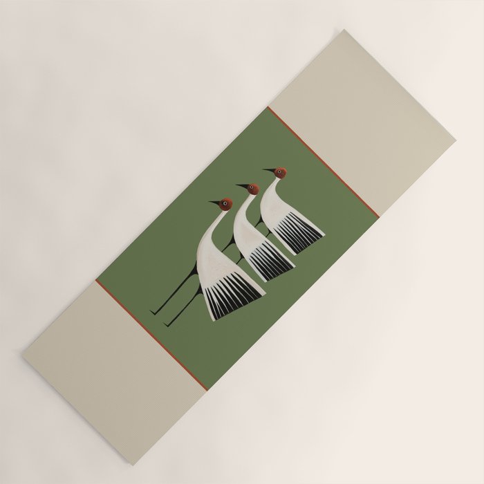 Striped Bird Trio Yoga Mat Gallery Image 1