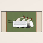 Striped Bird Trio Desk Mat Gallery Image 1