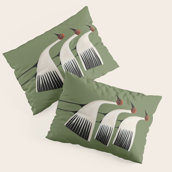Striped Bird Trio Pillow Sham Gallery Image 3