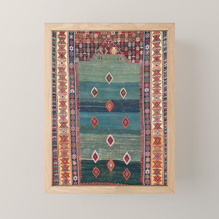 Sivas Antique Turkish Niche Kilim Print Mini Art Print Gallery Image 1