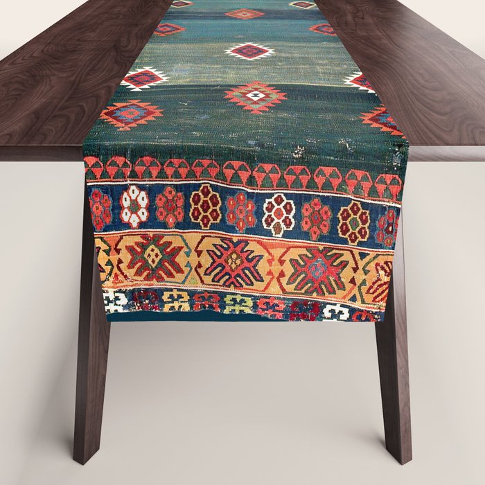 Sivas Antique Turkish Niche Kilim Print Table Runner Gallery Image 1