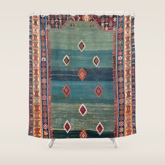 Sivas Antique Turkish Niche Kilim Print Shower Curtain Gallery Image 1