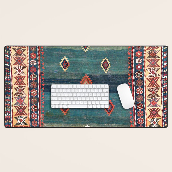 Sivas Antique Turkish Niche Kilim Print Desk Mat Gallery Image 1