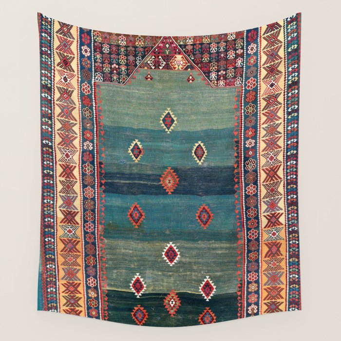 Sivas Antique Turkish Niche Kilim Print Wall Tapestry Gallery Image 1