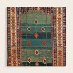 Sivas Antique Turkish Niche Kilim Print Wood Wall Art Gallery Image 1