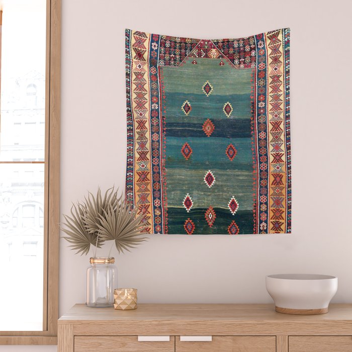 Sivas Antique Turkish Niche Kilim Print Wall Tapestry Gallery Image 2