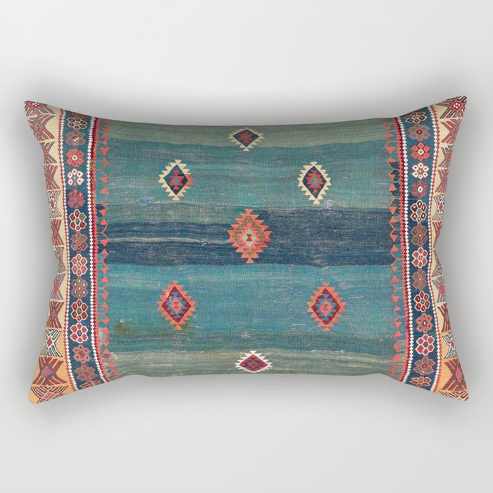 Sivas Antique Turkish Niche Kilim Print Rectangular Pillow Gallery Image 1