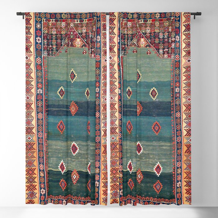 Sivas Antique Turkish Niche Kilim Print Window Curtain Gallery Image 5
