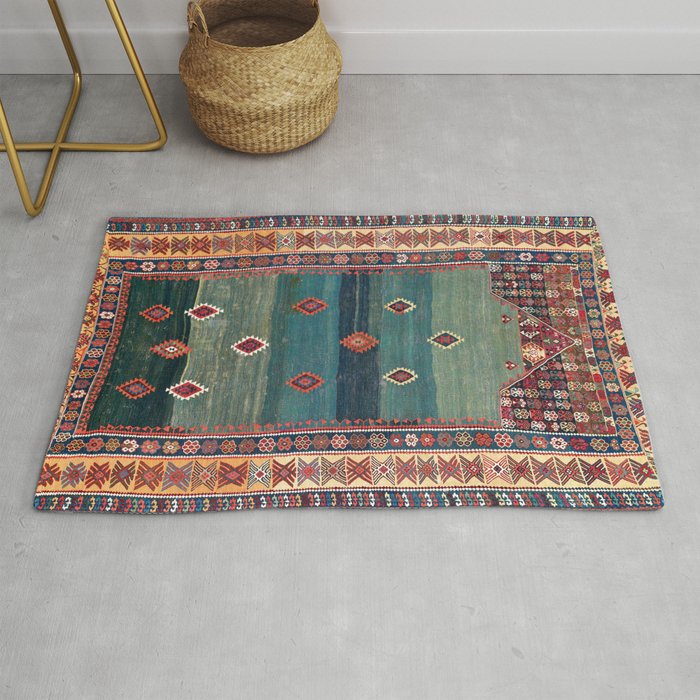 Sivas Antique Turkish Niche Kilim Print Rug Gallery Image 1
