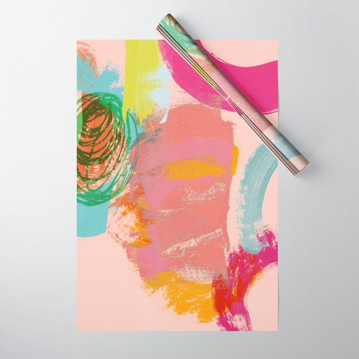 brush strokes abstract art Wrapping Paper Gallery Image 1