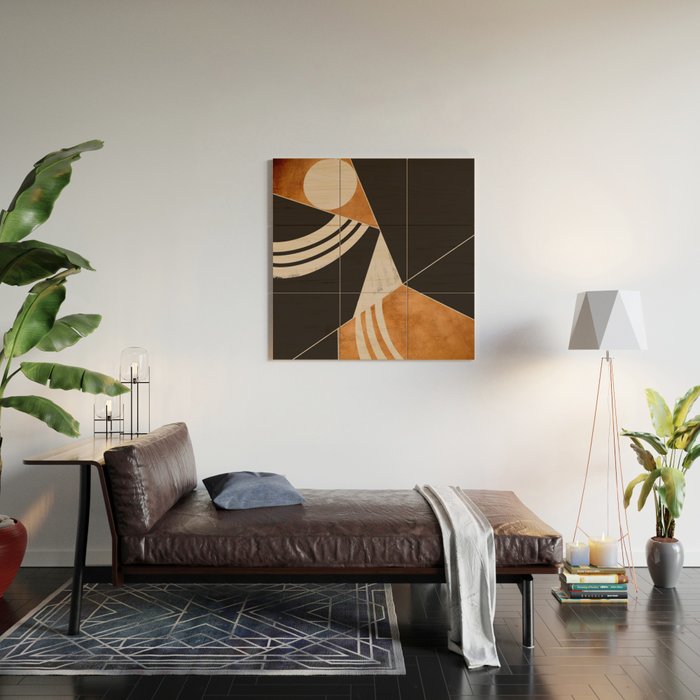 Abstract Minimal Shapes 130 Wood Wall Art Gallery Image 2