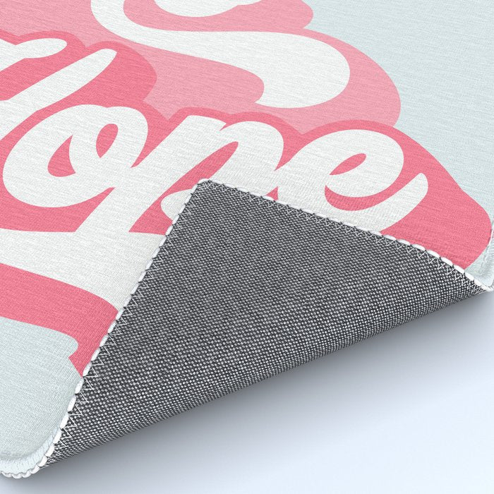 Retro Christmas Pun 'Ho Ho Hope' #positivevibes #Pink Rug Gallery Image 4