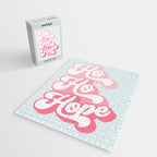 Retro Christmas Pun 'Ho Ho Hope' #positivevibes #Pink Jigsaw Puzzle Gallery Image 2