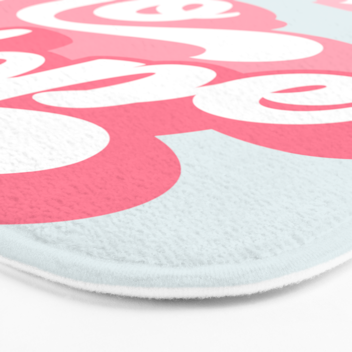 Retro Christmas Pun 'Ho Ho Hope' #positivevibes #Pink Bath Mat Gallery Image 3