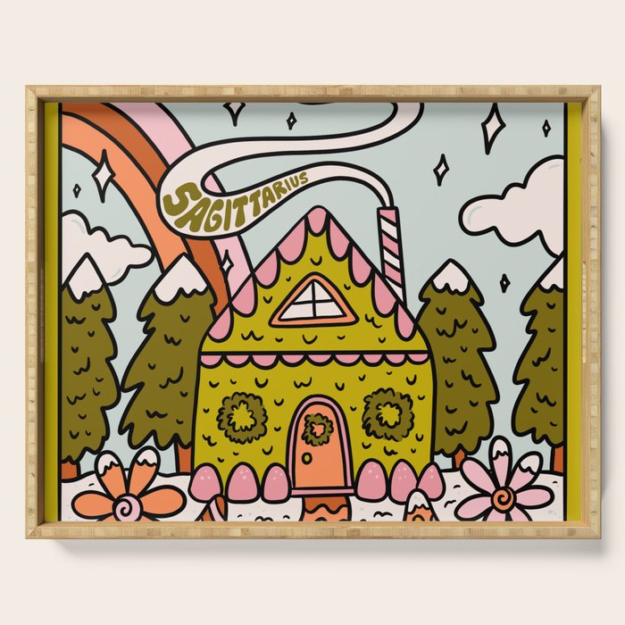 Sagittarius Gingerbread House Serving Tray Gallery Image 1