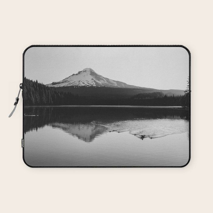 Wild Mountain Sunrise - Black and White Nature Photography Laptop Sleeve Gallery Image 1