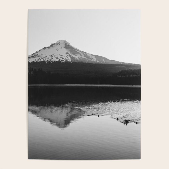 Wild Mountain Sunrise - Black and White Nature Photography Poster Gallery Image 1