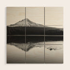 Wild Mountain Sunrise - Black and White Nature Photography Wood Wall Art Gallery Image 1