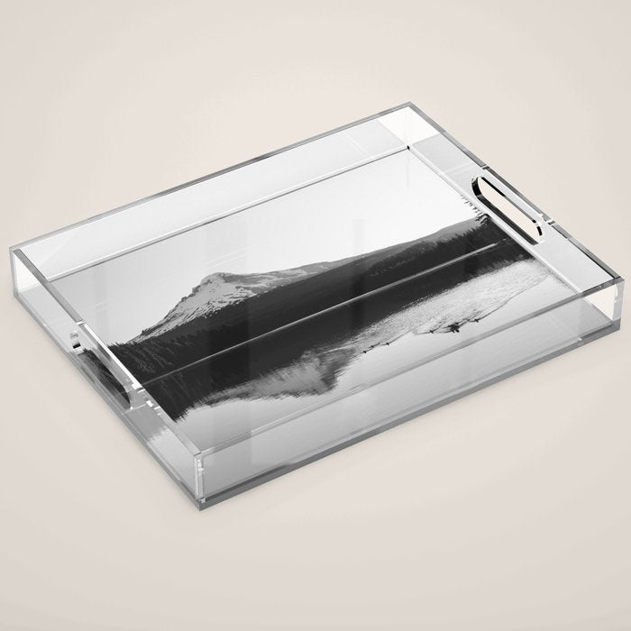 Wild Mountain Sunrise - Black and White Nature Photography Acrylic Tray Gallery Image 1