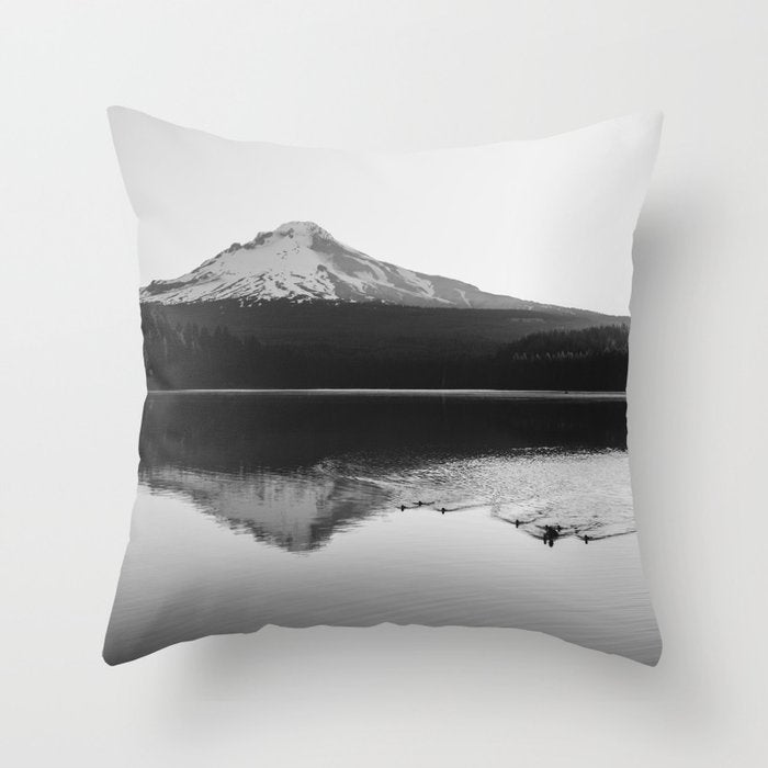 Wild Mountain Sunrise - Black and White Nature Photography Throw Pillow Gallery Image 6