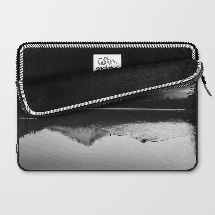 Wild Mountain Sunrise - Black and White Nature Photography Laptop Sleeve Gallery Image 2