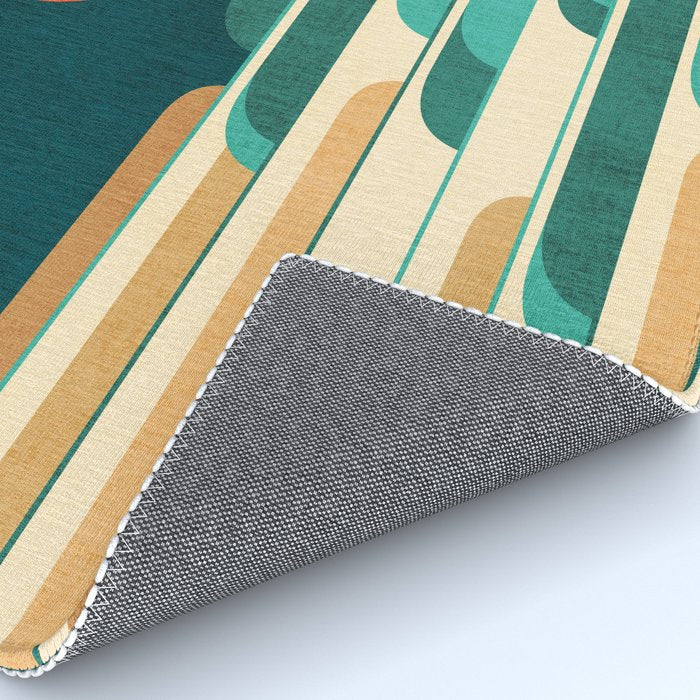 Chasing wave under the red moon Rug Gallery Image 4