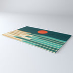 Chasing wave under the red moon Rug Gallery Image 3