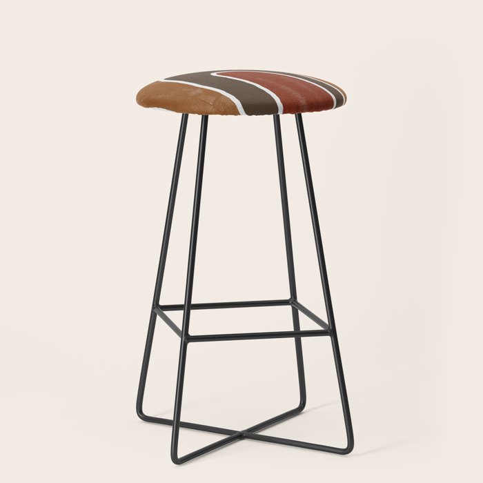 Abstract Rainbow, Burnt Orange Stool Gallery Image 1