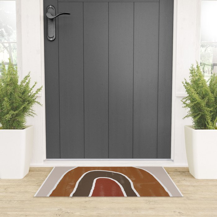 Abstract Rainbow, Burnt Orange Welcome Mat Gallery Image 3