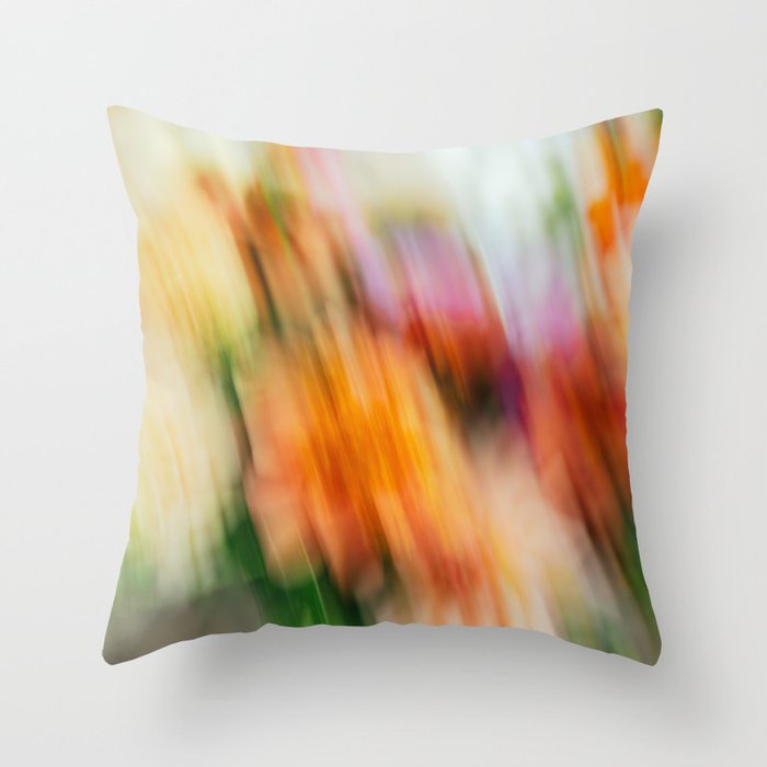 Moving Flowers | Abstract Floral Photography Throw Pillow Gallery Image 6