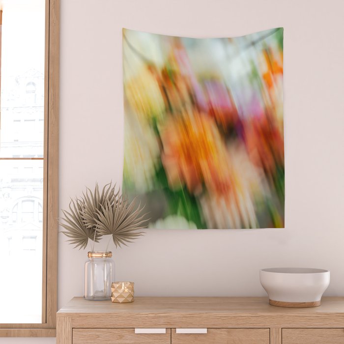 Moving Flowers | Abstract Floral Photography Wall Tapestry Gallery Image 2