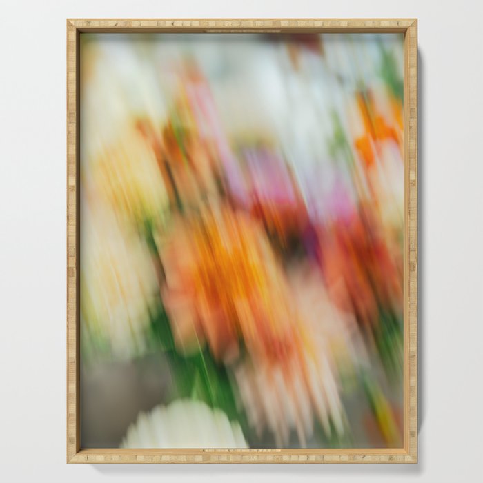 Moving Flowers | Abstract Floral Photography Serving Tray Gallery Image 1