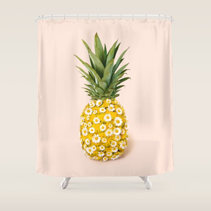 Daisy Pineapple Shower Curtain Gallery Image 1