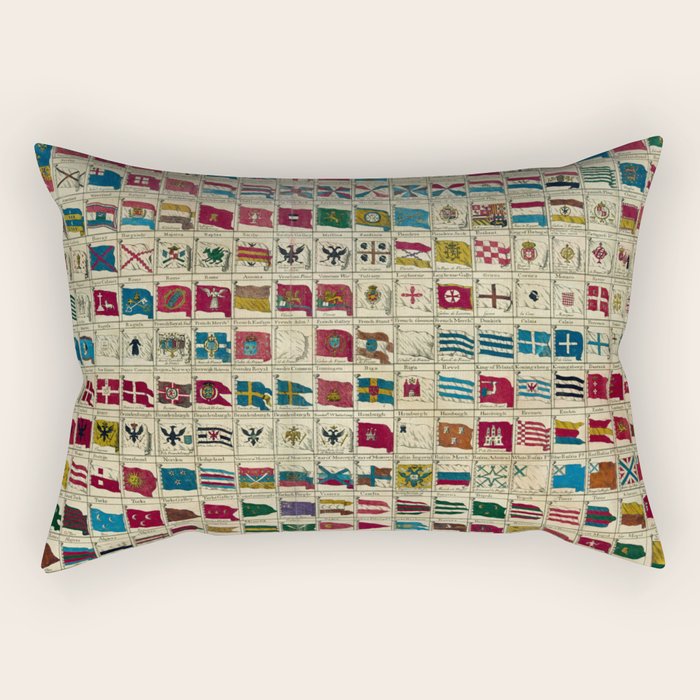 Vintage Naval Flags of The World Illustration Rectangular Pillow Gallery Image 2
