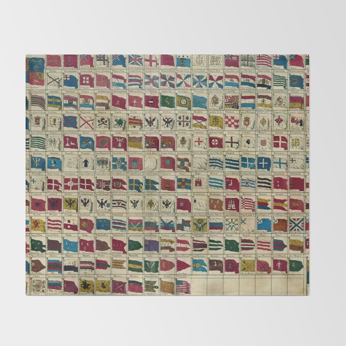 Vintage Naval Flags of The World Illustration Throw Blanket Gallery Image 2