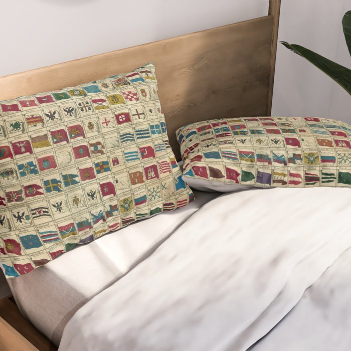 Vintage Naval Flags of The World Illustration Pillow Sham Gallery Image 2