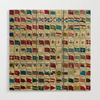 Vintage Naval Flags of The World Illustration Wood Wall Art Gallery Image 1
