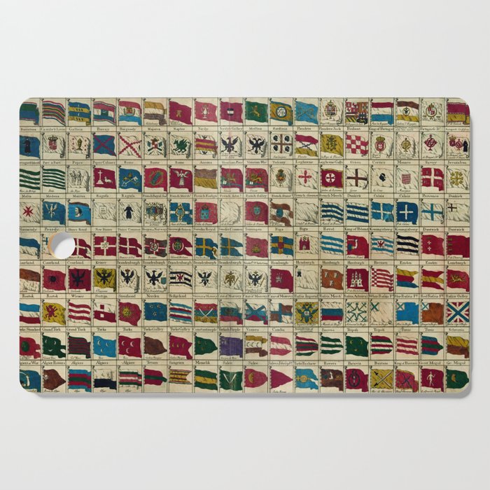 Vintage Naval Flags of The World Illustration Cutting Board Gallery Image 1