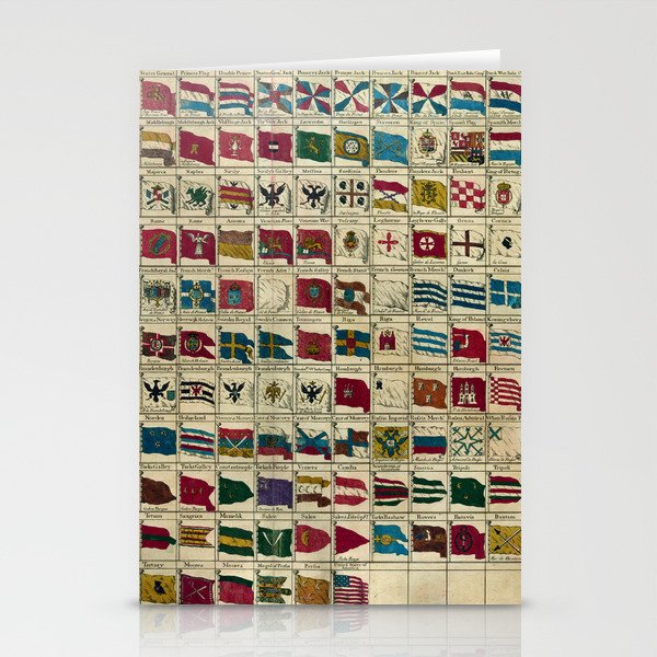 Vintage Naval Flags of The World Illustration Stationery Card Gallery Image 1