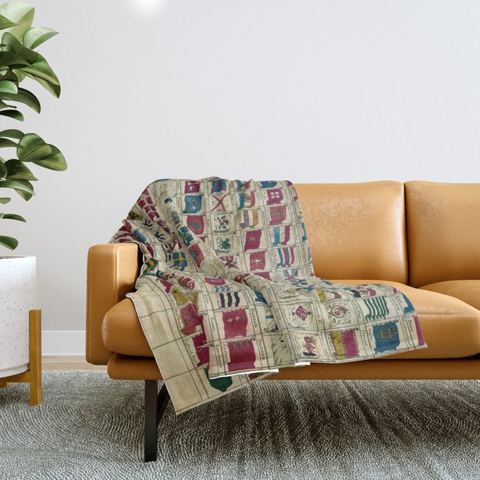 Vintage Naval Flags of The World Illustration Throw Blanket Gallery Image 1