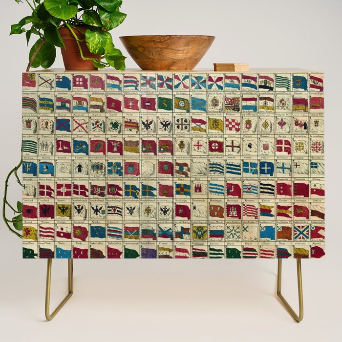 Vintage Naval Flags of The World Illustration Credenza Gallery Image 1