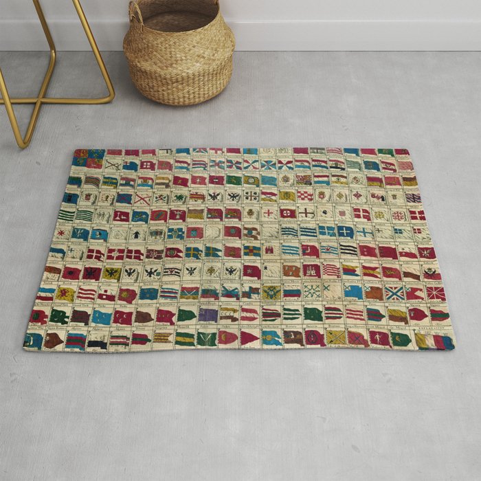 Vintage Naval Flags of The World Illustration Rug Gallery Image 1