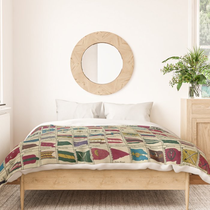 Vintage Naval Flags of The World Illustration Duvet Cover Gallery Image 3