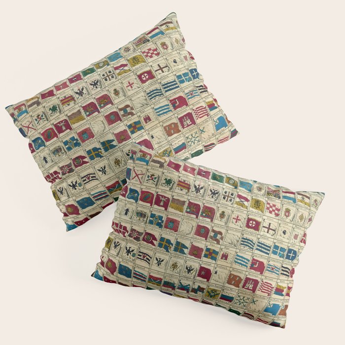 Vintage Naval Flags of The World Illustration Pillow Sham Gallery Image 3