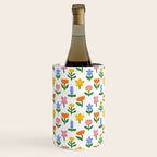 Colorful spring flower art pattern Wine Chiller Gallery Image 2