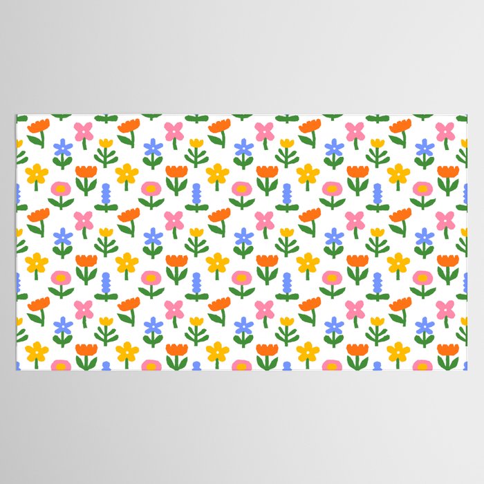 Colorful spring flower art pattern Tablecloth Gallery Image 2