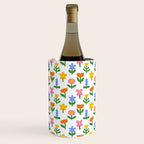 Colorful spring flower art pattern Wine Chiller Gallery Image 1