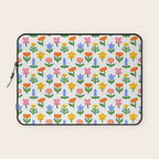 Colorful spring flower art pattern Laptop Sleeve Gallery Image 1