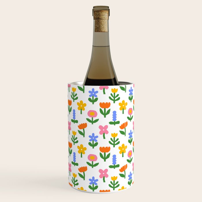 Colorful spring flower art pattern Wine Chiller Gallery Image 3